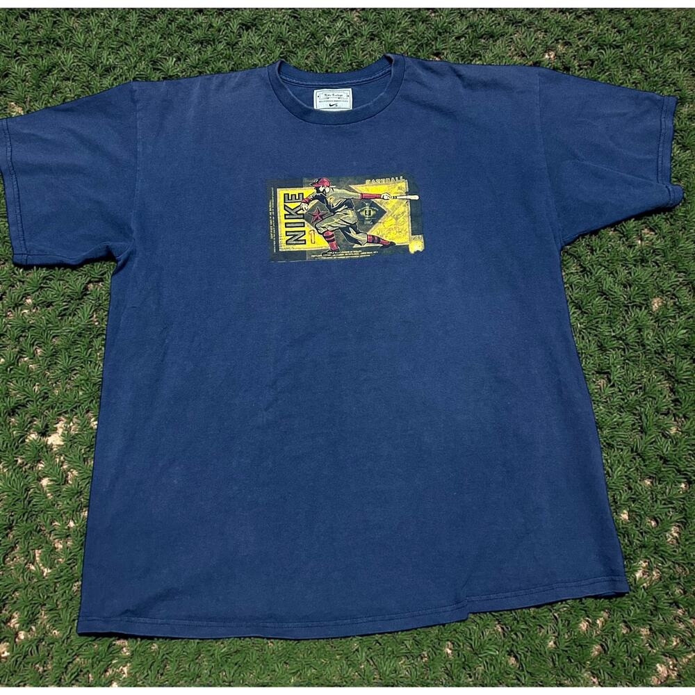 Vintage Nike Baseball Player T-Shirt Navy Men’s XL